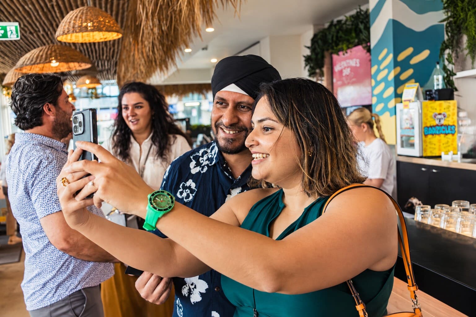 A group of agents taking a selfie together on their mission